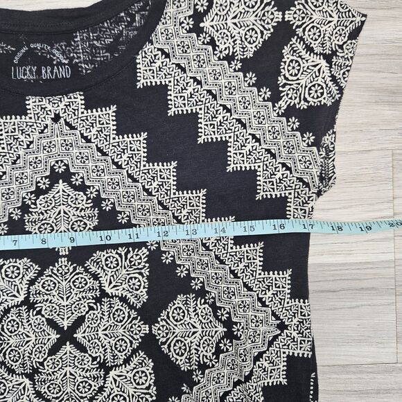 Lucky Brand Womens Black Western Print T-shirt Small - Picture 3 of 6